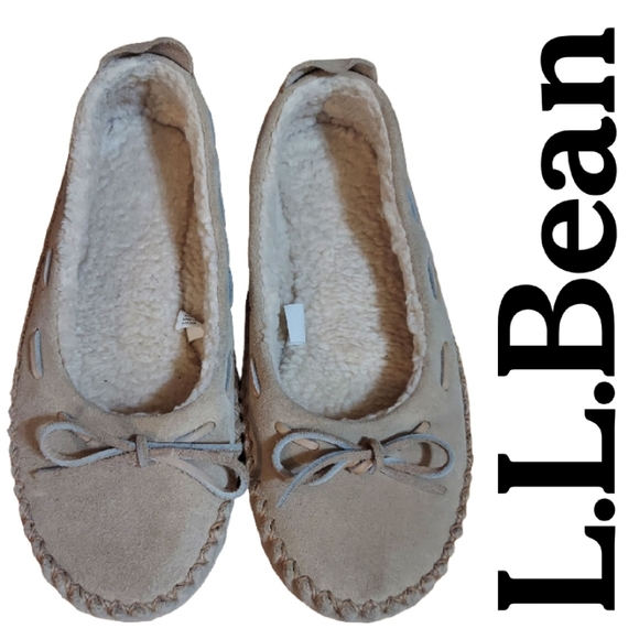 L.L. Bean Shoes - L.L.Bean Hearthside Suede Sherpa Lined Moccasins